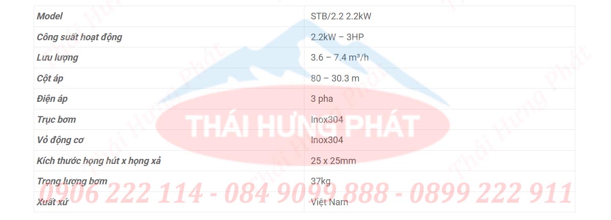 Bơm chữa cháy trục đứng Stella STB/2.2 2,2kW | Bơm bù áp 3HP Bơm chữa cháy trục đứng Stella STB/2.2 2,2kW | Bơm bù áp 3HP