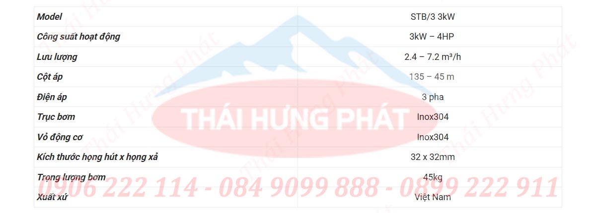 Máy bơm bù áp trục đứng Stella STB/3 3kW | Bơm chữa cháy 4HP Máy bơm bù áp trục đứng Stella STB/3 3kW | Bơm chữa cháy 4HP