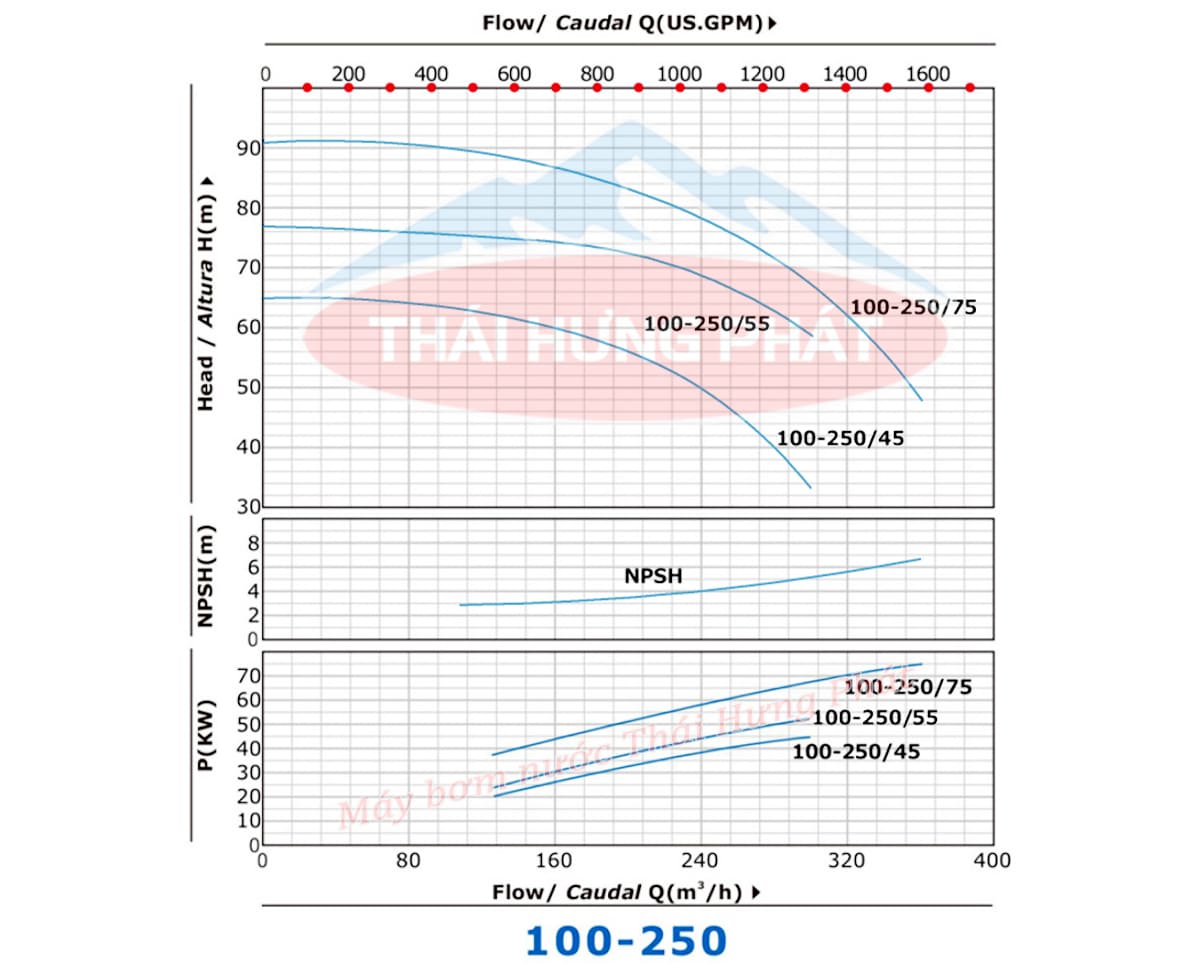 Máy bơm công nghiệp Stella trục rời STR100-250/45 45kW