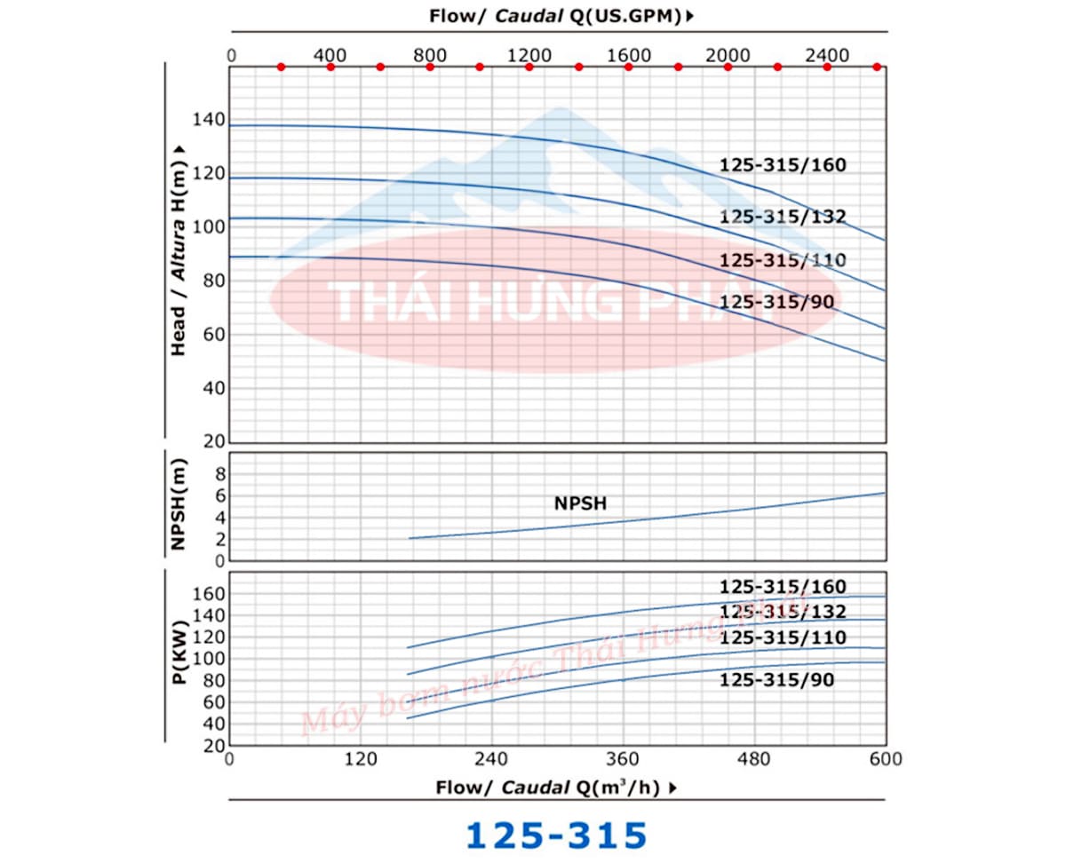 Máy bơm công nghiệp Stella trục rời STR125-315/110 110kW