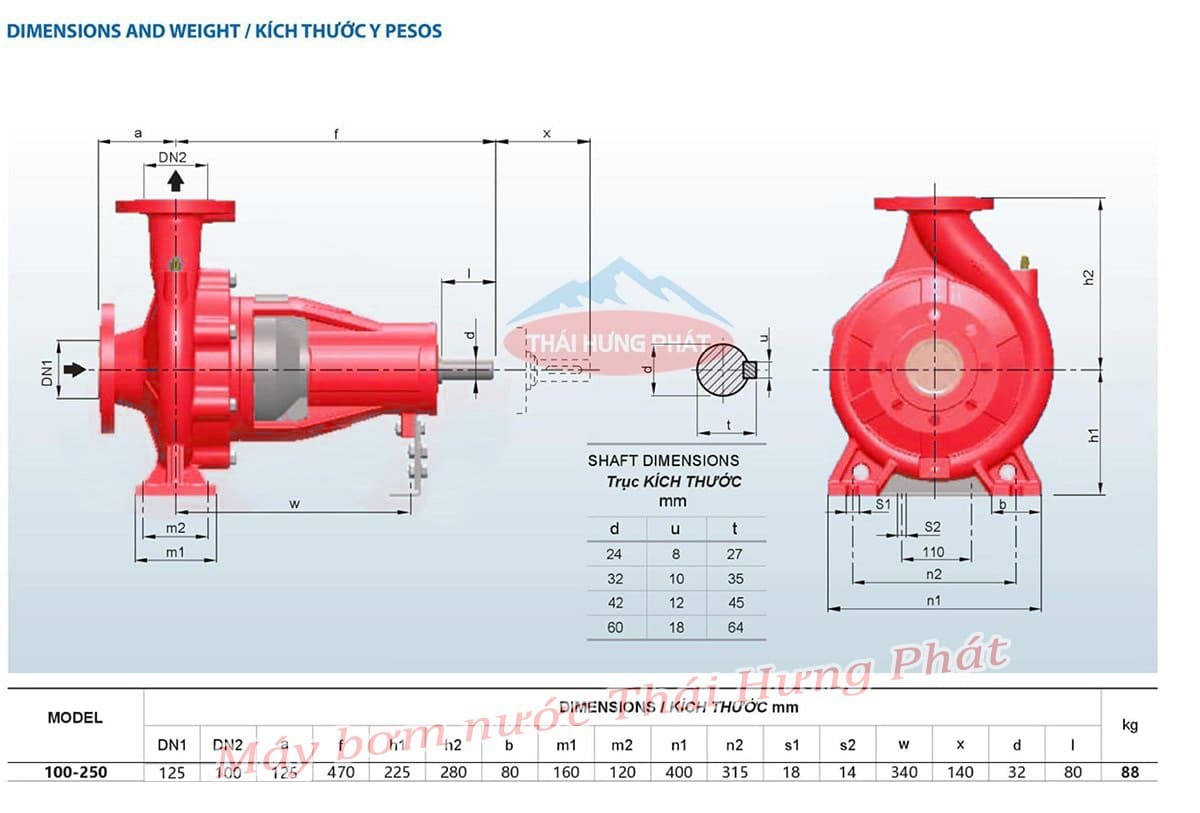 Máy bơm công nghiệp Stella trục rời STR100-250/45 45kW