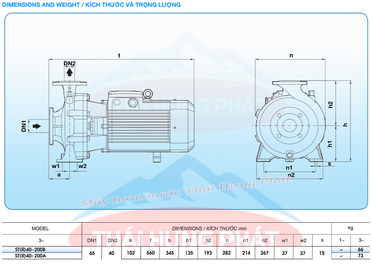 Máy bơm công nghiệp Stella ST40-200A 7.5kW