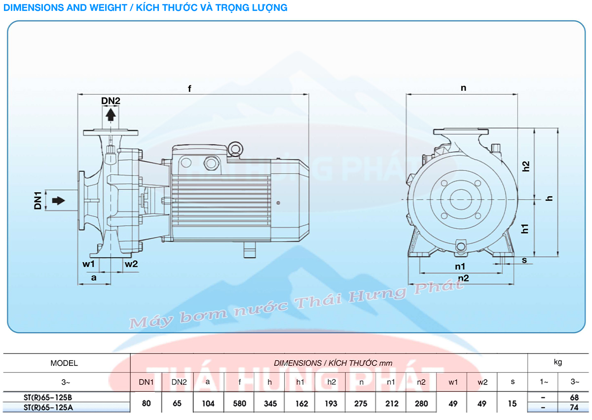 Máy bơm công nghiệp Stella ST65-125A 7.5kW