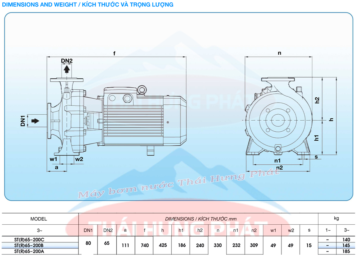 Máy bơm công nghiệp Stella ST65-200A 22.5kW