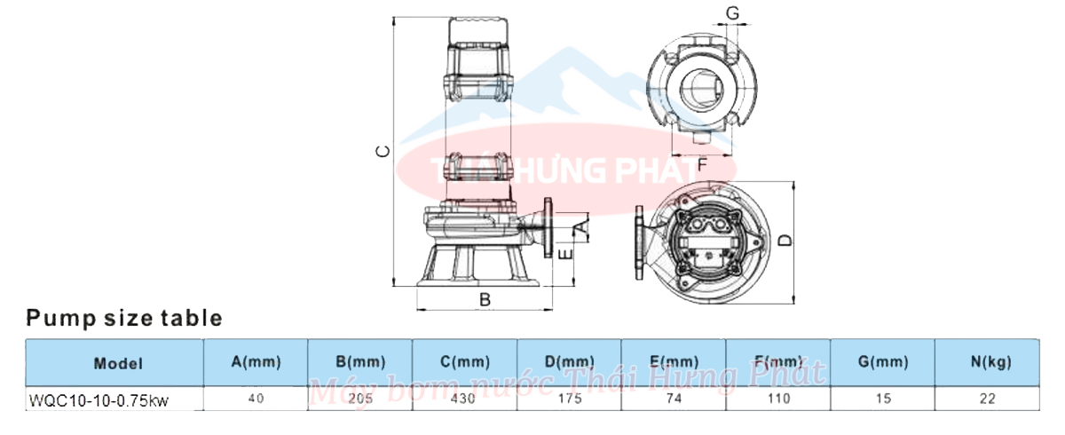 may-bom-chim-nuoc-thai-Stella-50WQC10-10-0.75 1HP