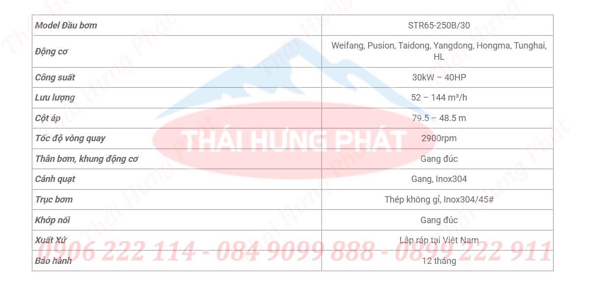 Bơm PCCC Diesel Stella STR65-250B/30 30kW Bơm PCCC Diesel Stella STR65-250B/30 30kW