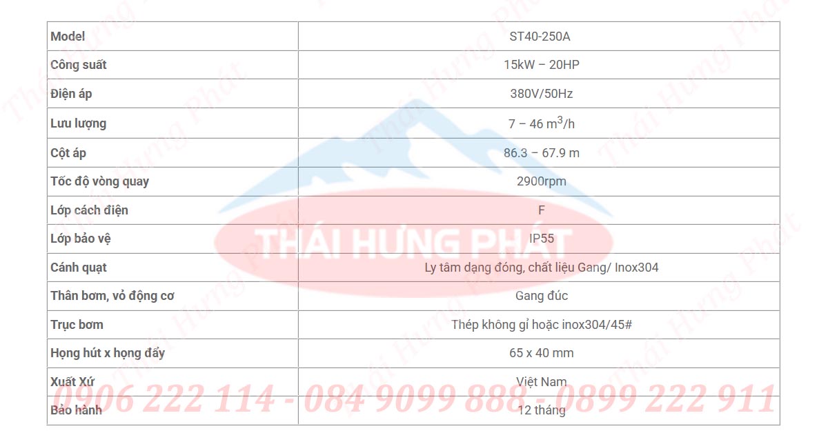 Bơm điện chữa cháy 15kW Stella ST40-250A Bơm điện chữa cháy 15kW Stella ST40-250A