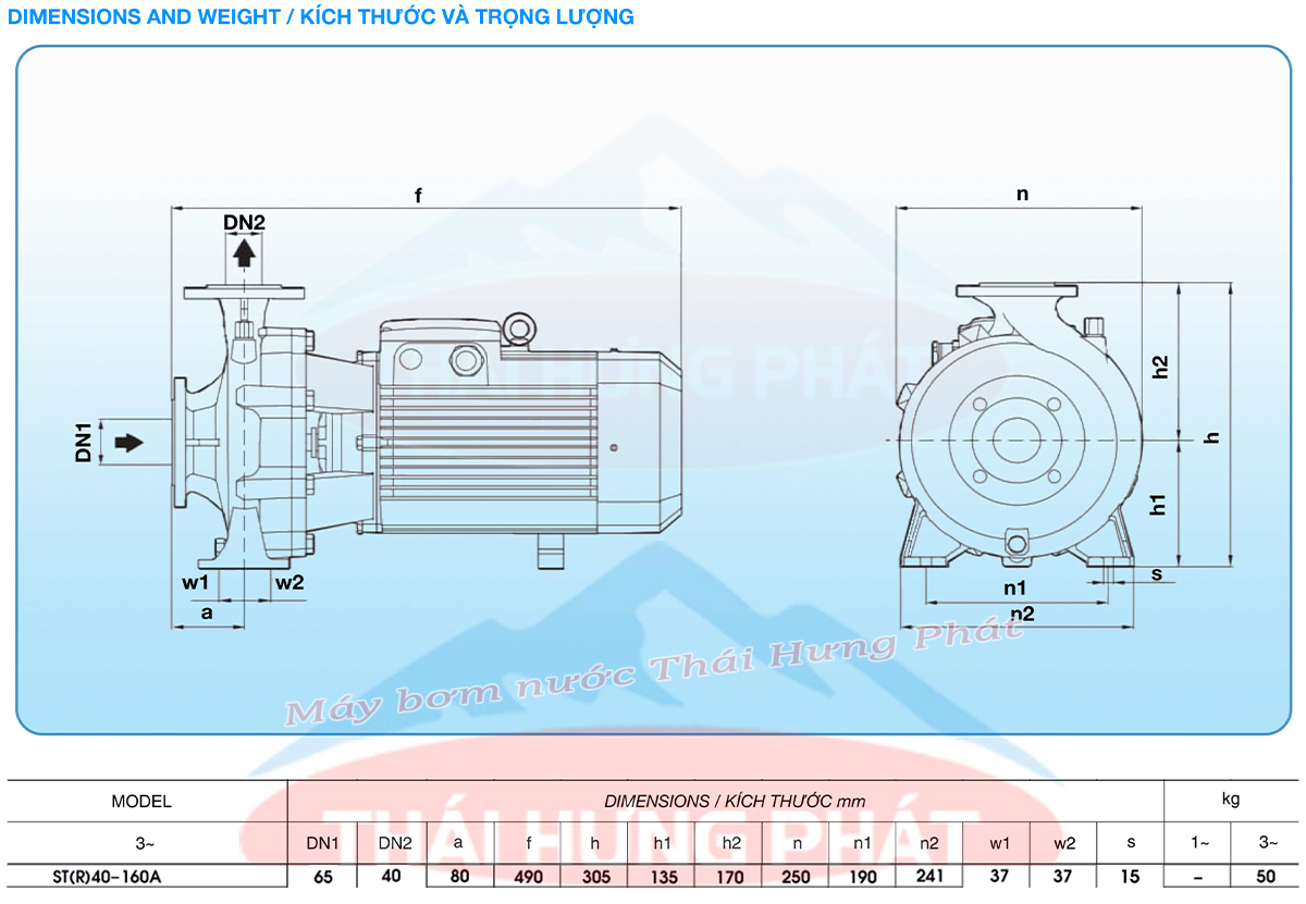 Máy bơm chữa cháy điện Stella ST40-160A 4kW