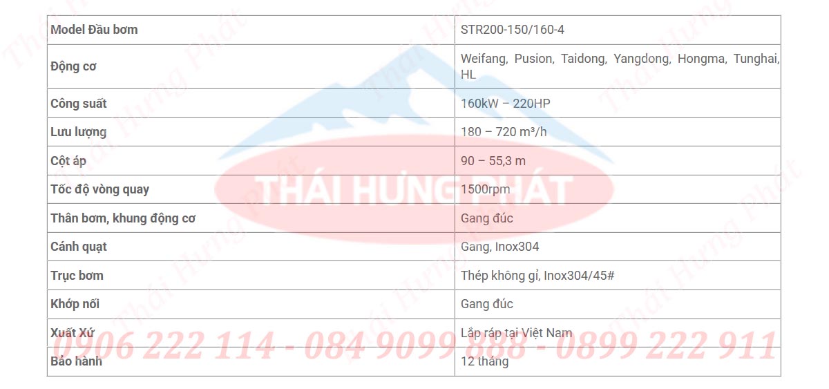 Máy bơm chữa cháy Diesel Stella STR200-150/160-4 160kW